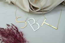 Load image into Gallery viewer, Personalized Huge Initial Necklace | Dazzling Sideways Letter Design | Unique Gift for Loved Ones
