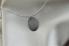 Load image into Gallery viewer, Actual Fingerprint and  Handwriting Necklace - Sterling Silver Memorial Jewelry