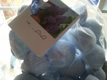 Load image into Gallery viewer, 14 bath bombs in French Lilac fragrance, gift bag bath fizzies, great for dry skin, shea, cocoa, 7 ultra rich oils