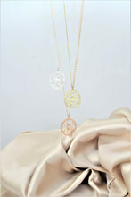 Load image into Gallery viewer, Mandala Necklace - Gold Sacred Geometry Seed of Life - Spiritual Jewelry for Yoga Lovers in Sterling Silver, Rose, and Gold
