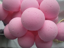 Load image into Gallery viewer, 14 bath bombs in Plumeria fragrance, gift bag bath fizzies, great for dry skin, shea, cocoa, 7 ultra rich oils