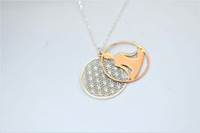 Load image into Gallery viewer, Flower of Life Om Lotus Necklace | Dainty Sterling Silver Yoga Pendant