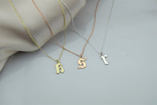 Load image into Gallery viewer, Solid Gold Old English Initial Necklace – Dainty Handmade Letter Pendant in Gold