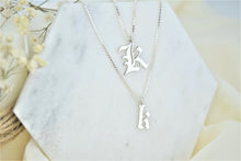 Load image into Gallery viewer, SilverCraft Men's Initial Necklace - Personalized Gothic Style Box Chain Jewelry