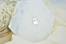 Load image into Gallery viewer, Ghostly Delights Sterling Silver Tiny Ghost Necklace - Adorable Spooky Gift for Kids &amp; Her