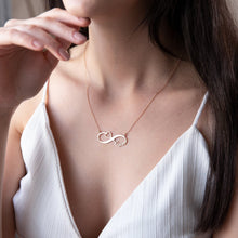 Load image into Gallery viewer, Handmade Infinity Name Necklace with Heart | Personalized Love Jewelry