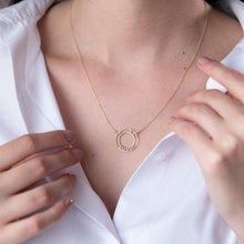 Load image into Gallery viewer, 14K Gold Roman Numerals Necklace - Timeless Elegance in Yellow Gold