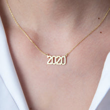 Load image into Gallery viewer, Gold Number Necklace - Personalized Sports Jewelry for Her - Unique Year Pendant