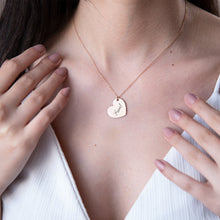 Load image into Gallery viewer, Actual Handwriting Heart Necklace | Custom Engraved Sterling Silver Charm | Unique Gift for Her