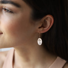 Load image into Gallery viewer, Dainty Dangle Birth Flower Earrings | 14K Rose Gold Floral Charms | Personalized Handmade Jewelry