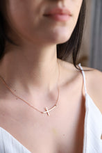 Load image into Gallery viewer, Shimmering Sterling Silver Cross Necklace - Dainty Minimalist Design for Her