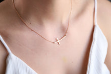 Load image into Gallery viewer, Shimmering Sterling Silver Cross Necklace - Dainty Minimalist Design for Her