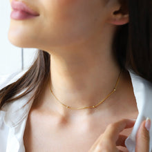 Load image into Gallery viewer, Glamourista Gold Beaded Satellite Necklace - Dazzling Chain for Women
