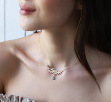 Load image into Gallery viewer, SilverGoldandRose Personalized Evil Eye Necklace with Custom Birthstones in Gold or Silver