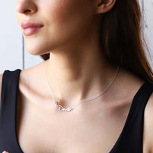 Load image into Gallery viewer, Comics Name Necklace with Amethyst Birthstone | Personalized Minimalist Jewelry for Daughters | Unique Birthday Gift Idea