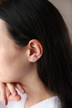 Load image into Gallery viewer, SilverGoldandRose Personalized Initial Earrings - Dainty Silver Studs for Her, Custom Old English Design
