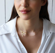 Load image into Gallery viewer, Personalized Huge Initial Necklace | Dazzling Sideways Letter Design | Unique Gift for Loved Ones