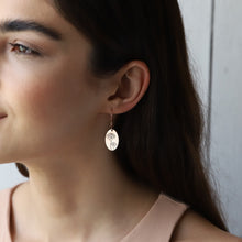 Load image into Gallery viewer, Dainty Dangle Birth Flower Earrings | 14K Rose Gold Floral Charms | Personalized Handmade Jewelry