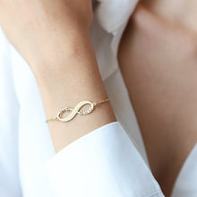 Load image into Gallery viewer, Personalized Silver Infinity Bracelet with Names - Handmade Women's Custom Ankle Jewelry
