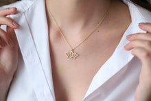 Load image into Gallery viewer, Lotus Blossom Necklace - Dainty Handmade Sterling Silver, Gold &amp; Rose Gold Pendant for Friendship &amp; Birthdays
