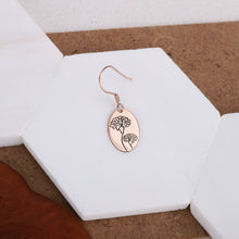 Load image into Gallery viewer, Dainty Dangle Birth Flower Earrings | 14K Rose Gold Floral Charms | Personalized Handmade Jewelry
