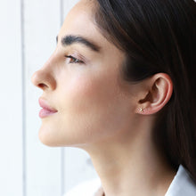 Load image into Gallery viewer, Personalized Gold Initial Stud Earrings | Dainty Minimalist Silver Design