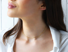 Load image into Gallery viewer, Glamourista Gold Beaded Satellite Necklace - Dazzling Chain for Women
