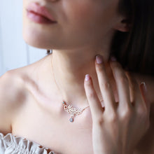 Load image into Gallery viewer, SilverGoldandRose Personalized Evil Eye Necklace with Custom Birthstones in Gold or Silver