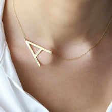 Load image into Gallery viewer, Personalized Huge Initial Necklace | Dazzling Sideways Letter Design | Unique Gift for Loved Ones