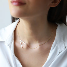 Load image into Gallery viewer, Personalized Huge Initial Necklace | Dazzling Sideways Letter Design | Unique Gift for Loved Ones