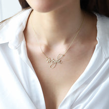 Load image into Gallery viewer, Custom Name Necklace by SilverGoldandRose - Elegant Gold Calligraphy Font
