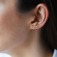 Load image into Gallery viewer, Personalized Silver and Gold Name Stud Earrings