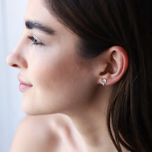Load image into Gallery viewer, Custom Actual Fingerprint Heart Studs Earrings