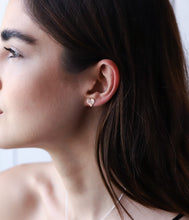 Load image into Gallery viewer, Custom Actual Fingerprint Heart Studs Earrings
