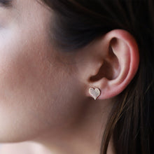 Load image into Gallery viewer, Custom Actual Fingerprint Heart Studs Earrings