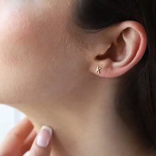 Load image into Gallery viewer, Personalized Gold Initial Stud Earrings | Dainty Minimalist Silver Design