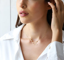 Load image into Gallery viewer, Dopamine Jewelry | Dopamine Molecule Necklace | 925 Sterling Silver | Inspiring Chemistry Gift for Happiness Lovers