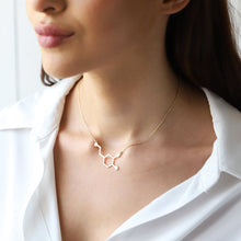 Load image into Gallery viewer, Dopamine Jewelry | Dopamine Molecule Necklace | 925 Sterling Silver | Inspiring Chemistry Gift for Happiness Lovers