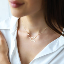 Load image into Gallery viewer, Dopamine Jewelry | Dopamine Molecule Necklace | 925 Sterling Silver | Inspiring Chemistry Gift for Happiness Lovers