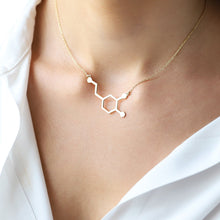 Load image into Gallery viewer, Dopamine Jewelry | Dopamine Molecule Necklace | 925 Sterling Silver | Inspiring Chemistry Gift for Happiness Lovers