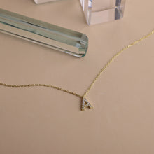 Load image into Gallery viewer, Dainty Initial CZ Diamond Dangle Necklace