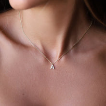 Load image into Gallery viewer, Dainty Initial CZ Diamond Dangle Necklace
