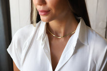 Load image into Gallery viewer, Glimmer &amp; Grace Herringbone Snake Chain Necklace - Dazzling Elegance in Every Curve