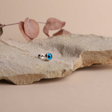Load image into Gallery viewer, Gold Minimalist Evil Eye Stud Earrings – Dazzling Protection &amp; Stylish Charm