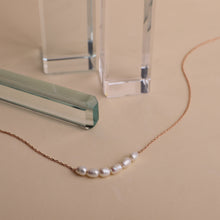 Load image into Gallery viewer, Dainty Pearl Choker Necklace | 6 Oval Freshwater Pearls | Perfect Bridesmaid &amp; Bridal Shower Gift