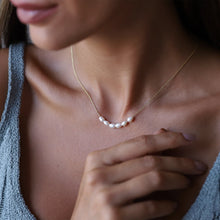 Load image into Gallery viewer, Dainty Pearl Choker Necklace | 6 Oval Freshwater Pearls | Perfect Bridesmaid &amp; Bridal Shower Gift