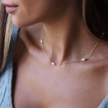Load image into Gallery viewer, Gold Pearl Choker Necklace | Handmade Vintage Style with Freshwater Pearls