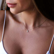 Load image into Gallery viewer, Dainty Initial CZ Diamond Dangle Necklace