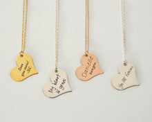 Load image into Gallery viewer, Personalized  Heartfelt Handwriting Engraved Pendant Necklace in 925 Sterling Silver