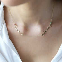 Load image into Gallery viewer, Personalized Two Name Necklace - Gold, Silver, or Rose Gold with Diamonds &amp; Birthstones | Meaningful Jewelry